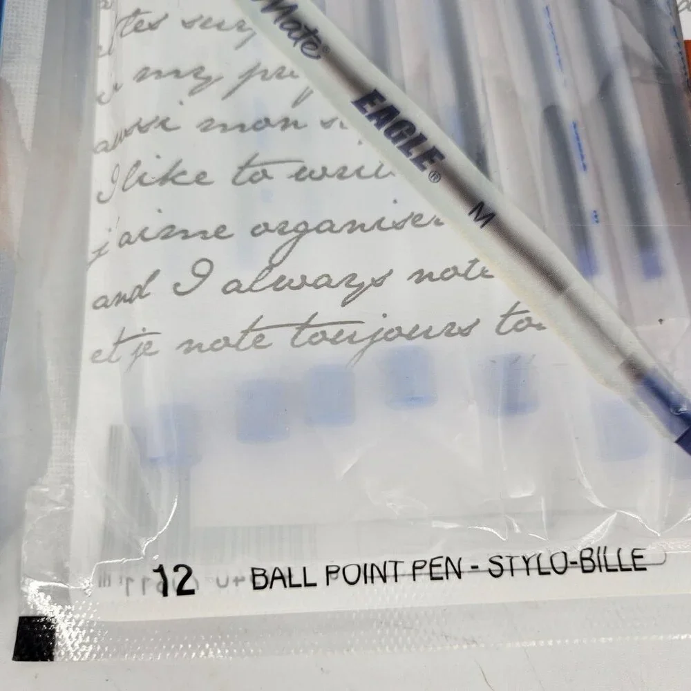 Paper Mate Eagle Ball Point Pens Blue Ink Stick 1.2mm Medium 12 Ct Capped Lot 4 - Picture 5 of 9